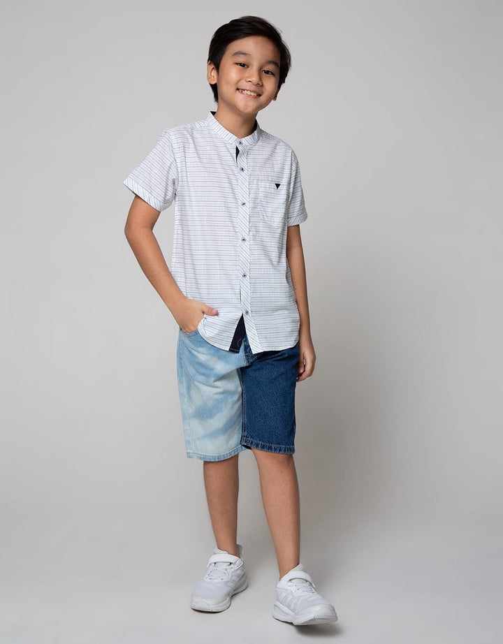 Nevada Short Sleeve Shirt Koko Casual Slub Stripe