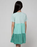 Nevada Short Sleeve Midi Dress Daily Layered Gradient Skirt