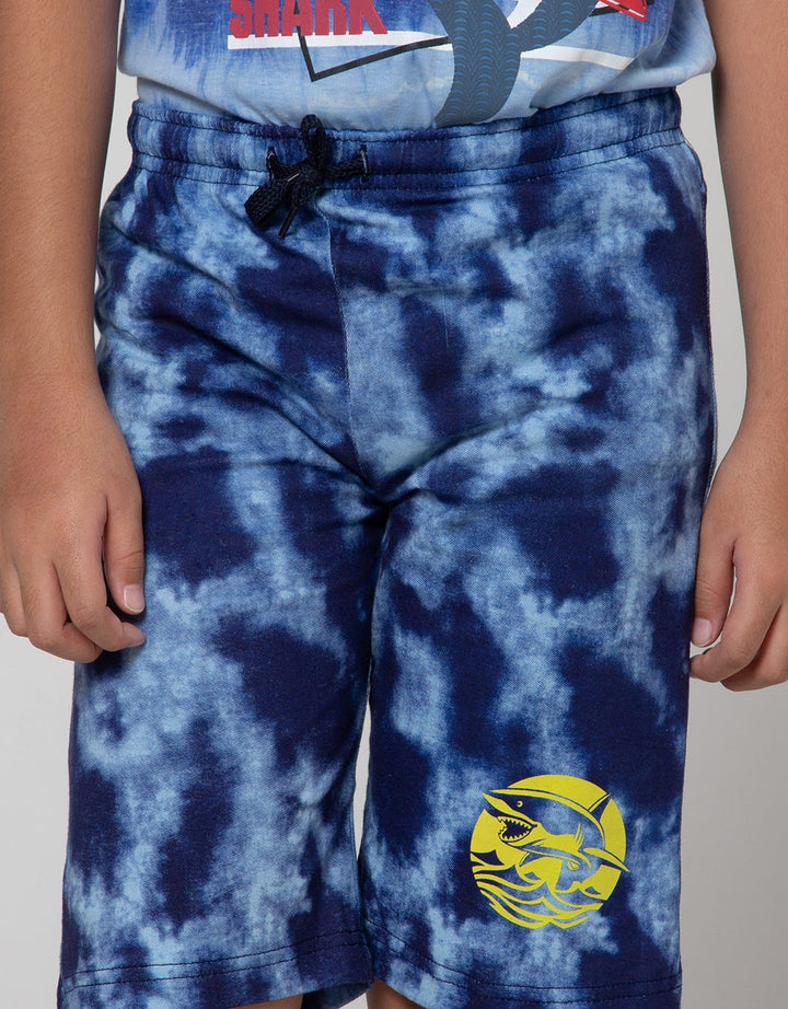 Little M Short Pants Knit Karet Tie Dye Shark