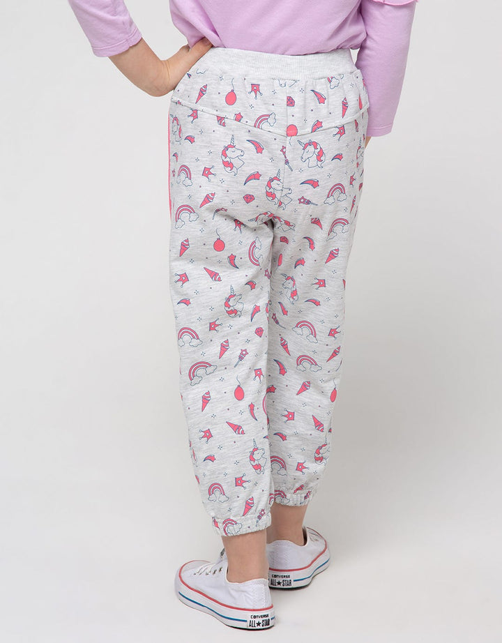 Little M Jogger Knit Full Print Unicorn