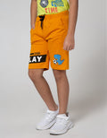 Little M Short Pants Knit Terry Karet Dino Bola