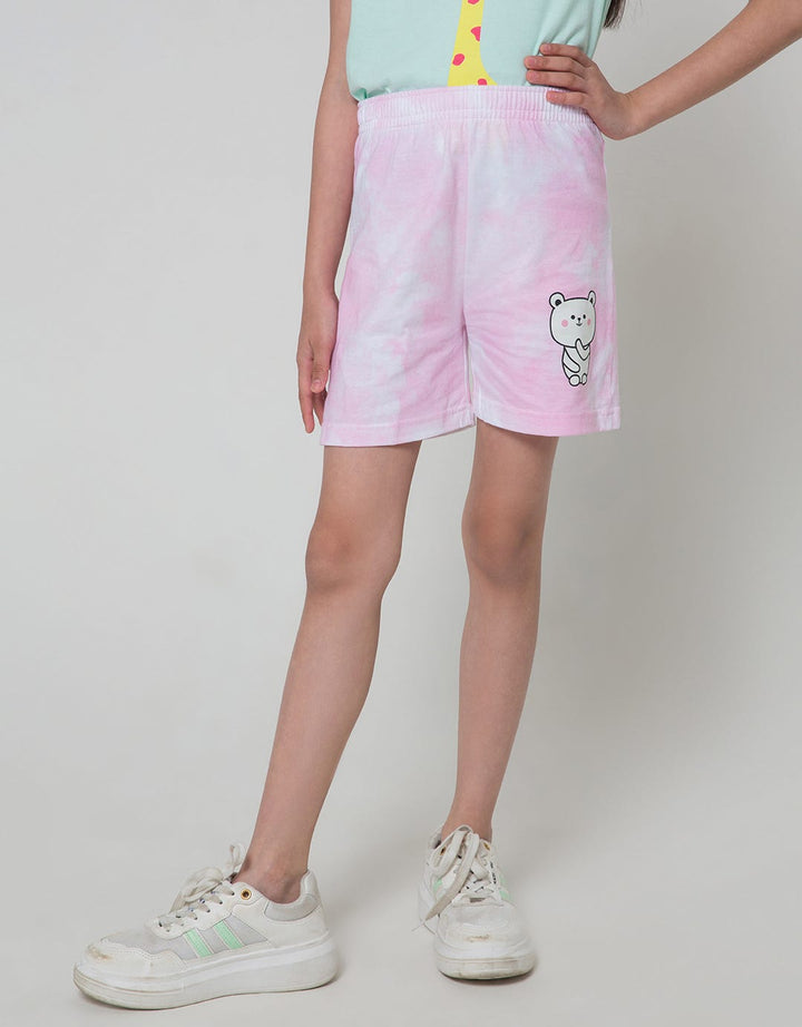 Little M Tie Dye Bear Kids Shorts
