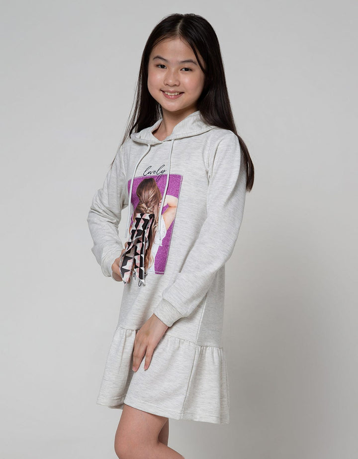 Nevada Long Sleeve Midi Dress Fotoprint Girl Pita