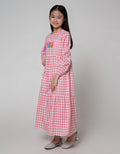 Nevada Long Sleeve Midi Dress Maxi Stacking Print Gingham Bonjour With