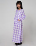 Nevada Long Sleeve Midi Dress Maxi Susun Print Gingham Bordir
