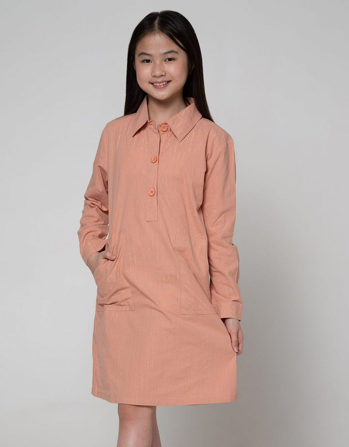 Nevada Long Sleeve Midi Dress Tunik Kerah Kemeja