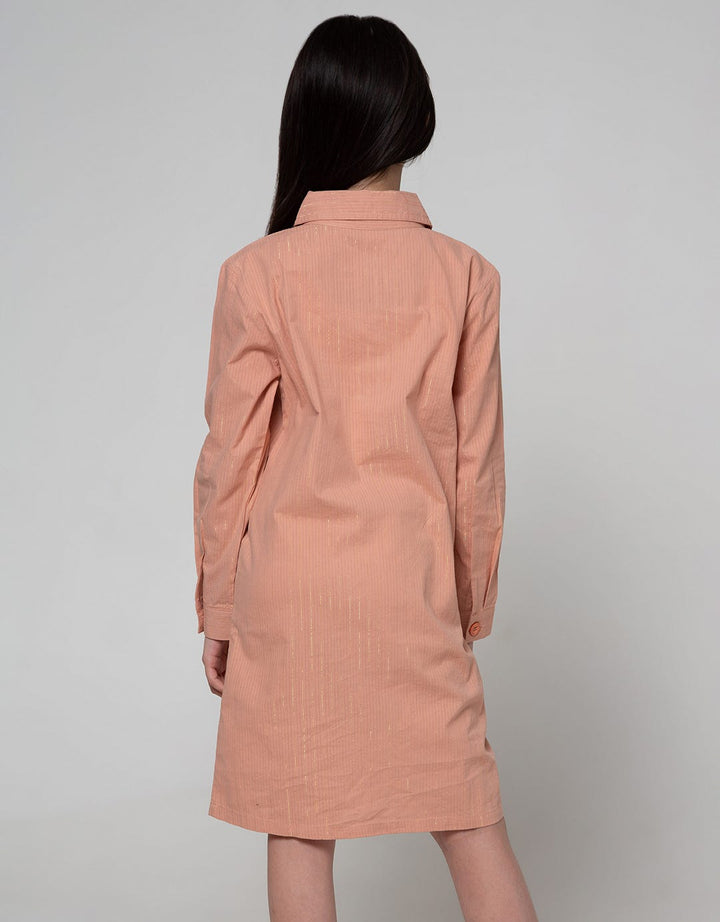 Nevada Long Sleeve Midi Dress Tunik Kerah Kemeja