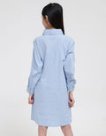 Nevada Long Sleeve Midi Dress Tunic Collar Shirt Pockets