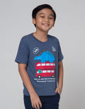 Little M Short Sleeve T-Shirt Dinosaur Transportation
