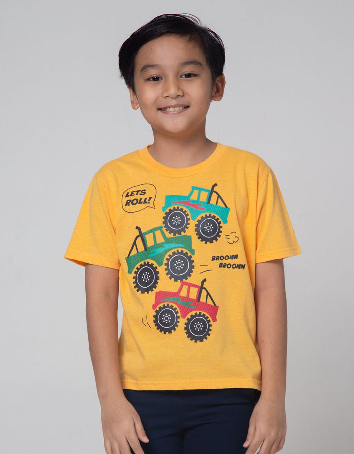 Little M Short Sleeve T-Shirt Lets Roll Car