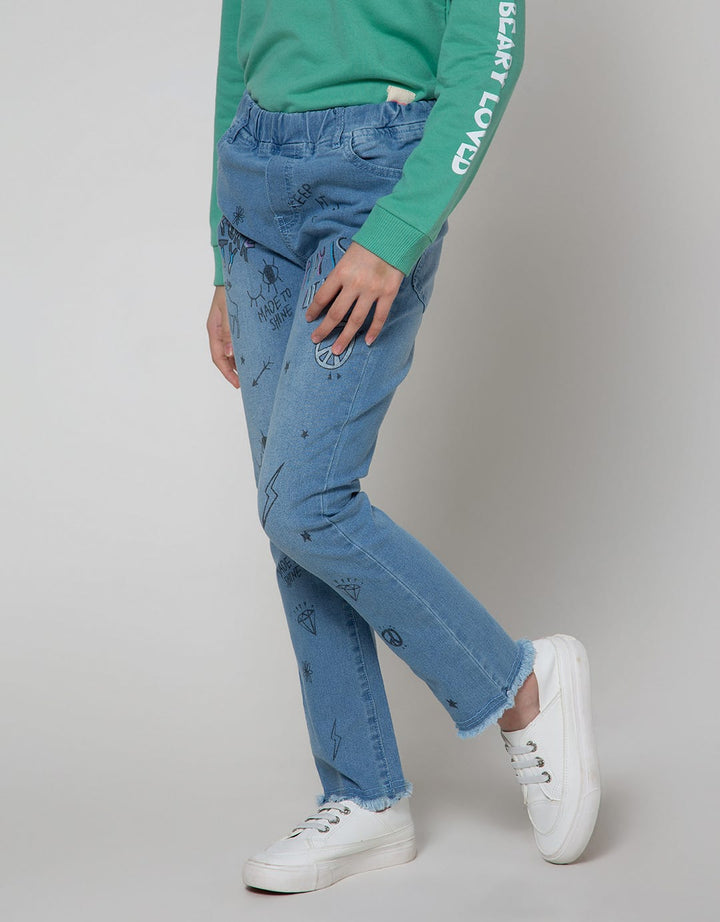 Nevada Denim Long Pants Basic With Print New York