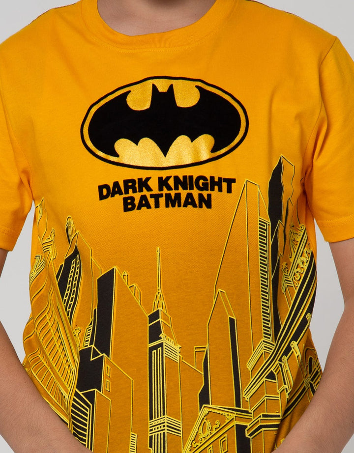 Character T-Shirt Batman City Logo Flocking A