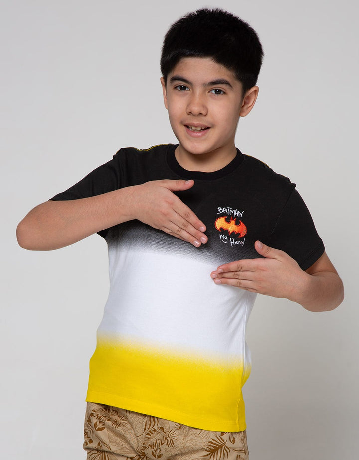 Character Batman Ombre Sablon Logo Short Sleeve T-Shirt