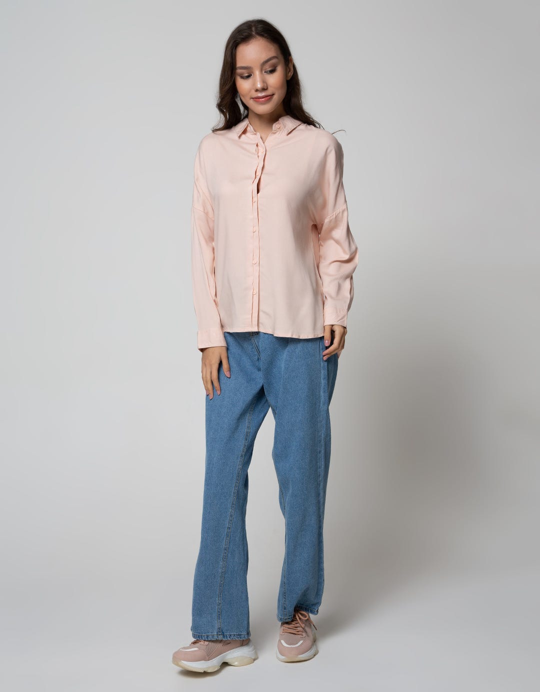 Nevada Long Sleeve Shirt Solid Half
