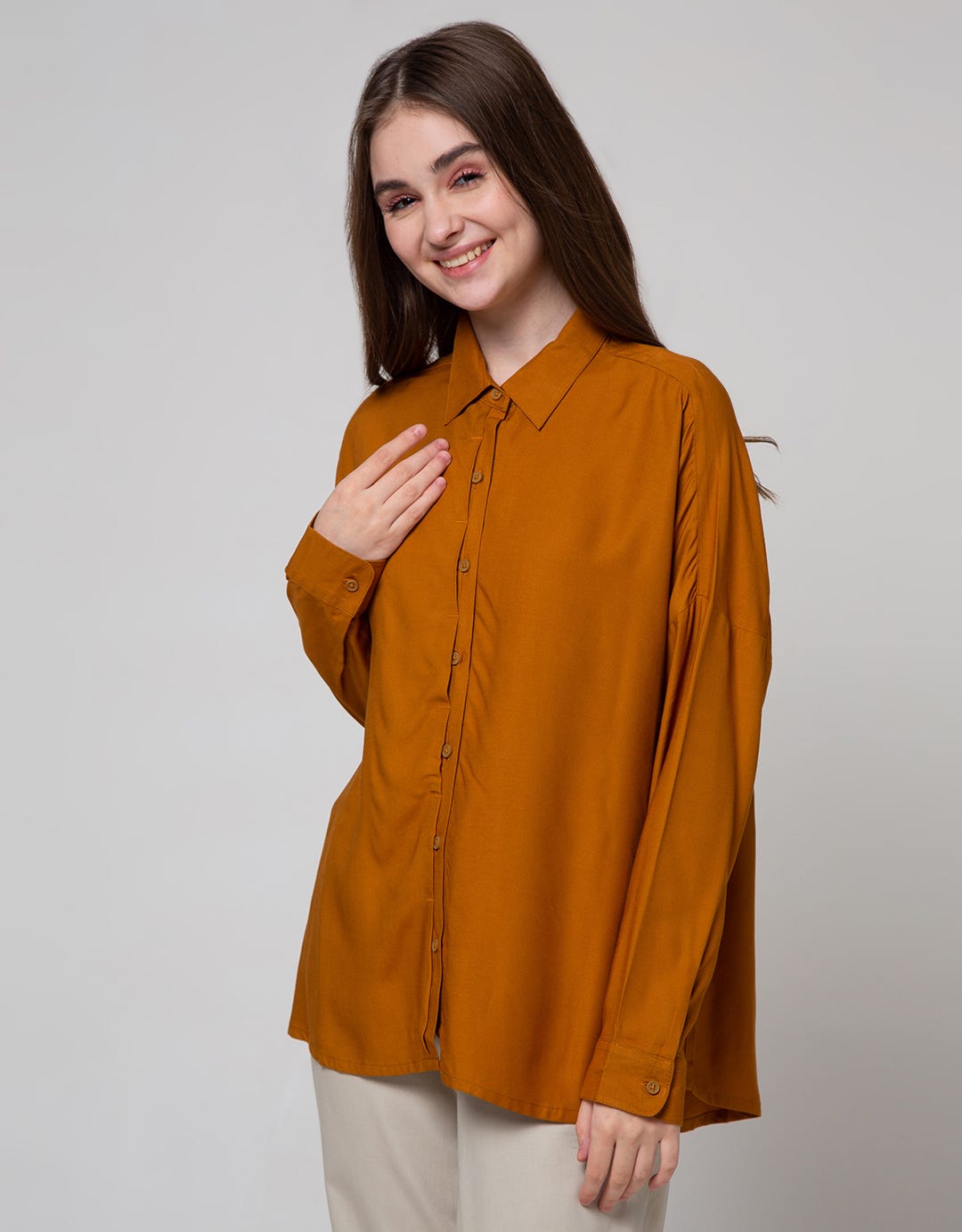 Nevada Long Sleeve Shirt Solid Half