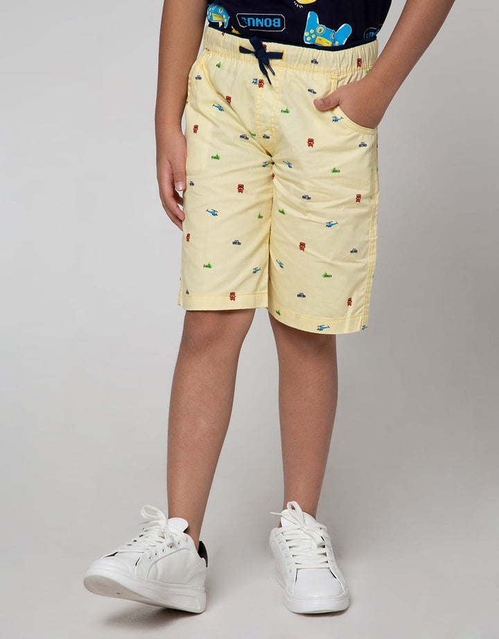 Little M Short Pants Woven Stripe Helicopter
