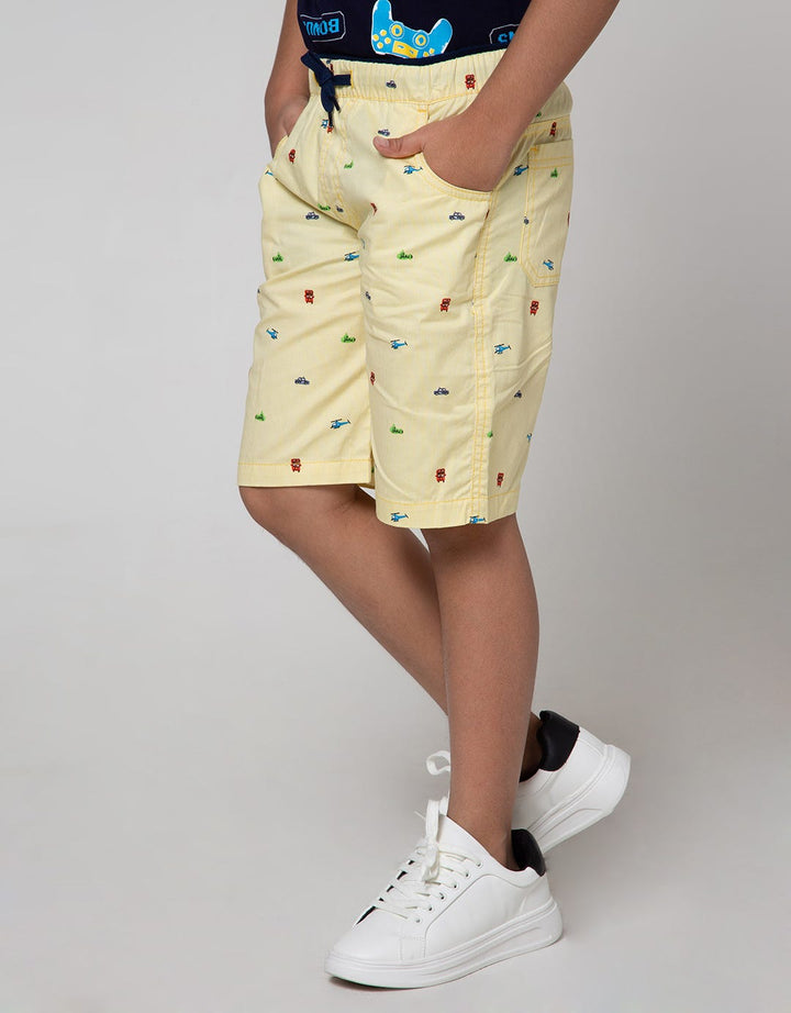 Little M Short Pants Woven Stripe Helicopter