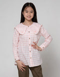 Nevada Long Sleeve Shirt Checks Big Collar With Embro Heart