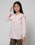 Nevada Long Sleeve Shirt Checks Big Collar With Embro Heart