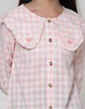 Nevada Long Sleeve Shirt Checks Big Collar With Embro Heart