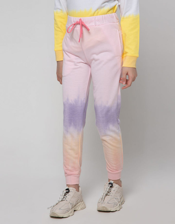 Nevada Jogger Pants Knit Print Tie Dye Rainbow