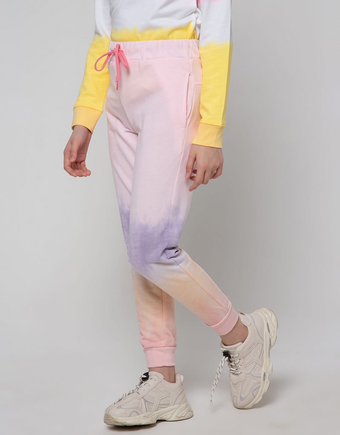 Nevada Jogger Pants Knit Print Tie Dye Rainbow