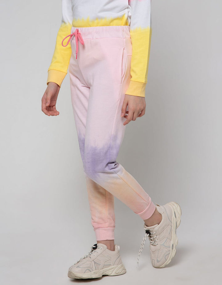 Nevada Jogger Pants Knit Print Tie Dye Rainbow