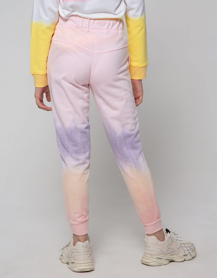Nevada Jogger Pants Knit Print Tie Dye Rainbow