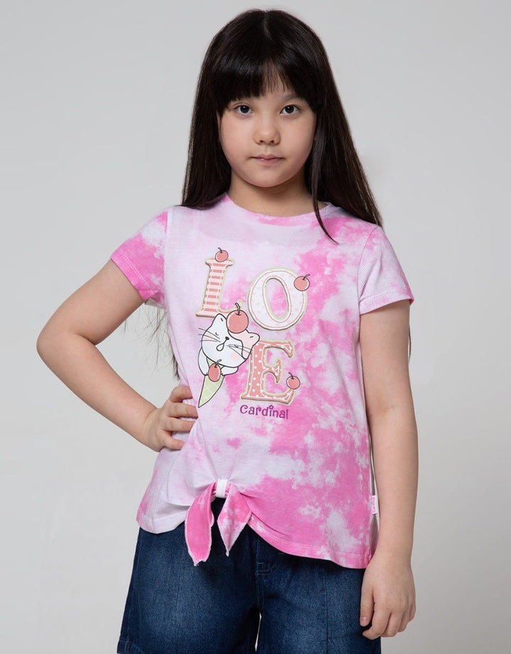 Cardinal Kids Girl Meow Tie Dye Kaos Anak