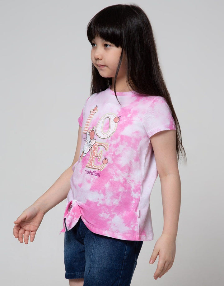 Cardinal Kids Girl Meow Tie Dye Kaos Anak