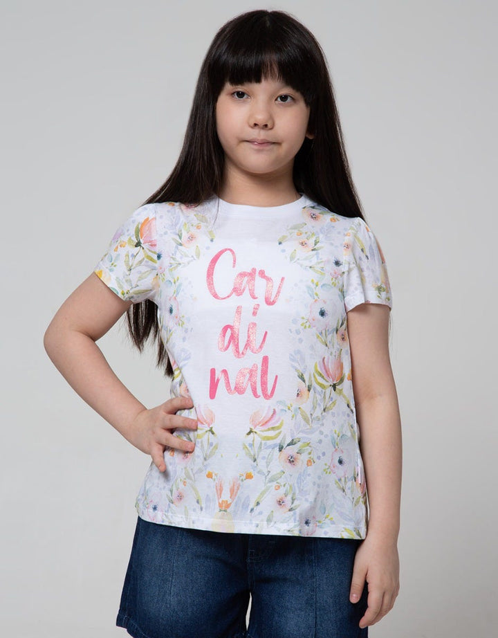 Cardinal Kids Girl Wording Leaf Kaos Anak