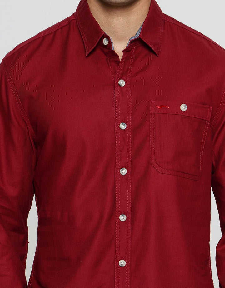 Cardinal Jeans Satu Saku Kemeja Lengan Panjang Pria