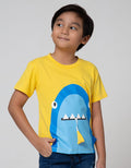 Little M Short Sleeve T-Shirt Shark Aplikasi Gantung Sayap