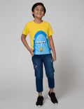 Little M Short Sleeve T-Shirt Shark Aplikasi Gantung Sayap
