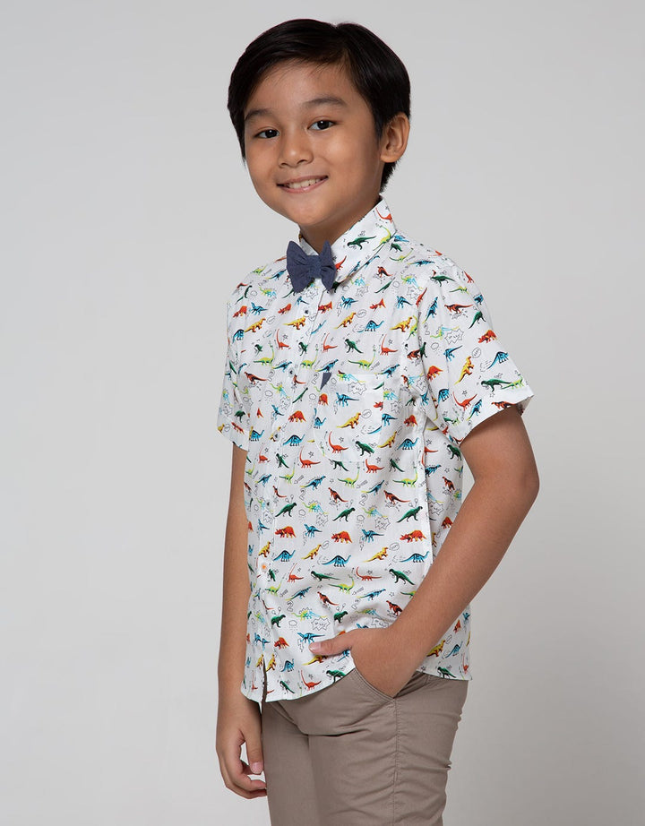 Little M Short Sleeve Shirt Dino Dasi Kupu