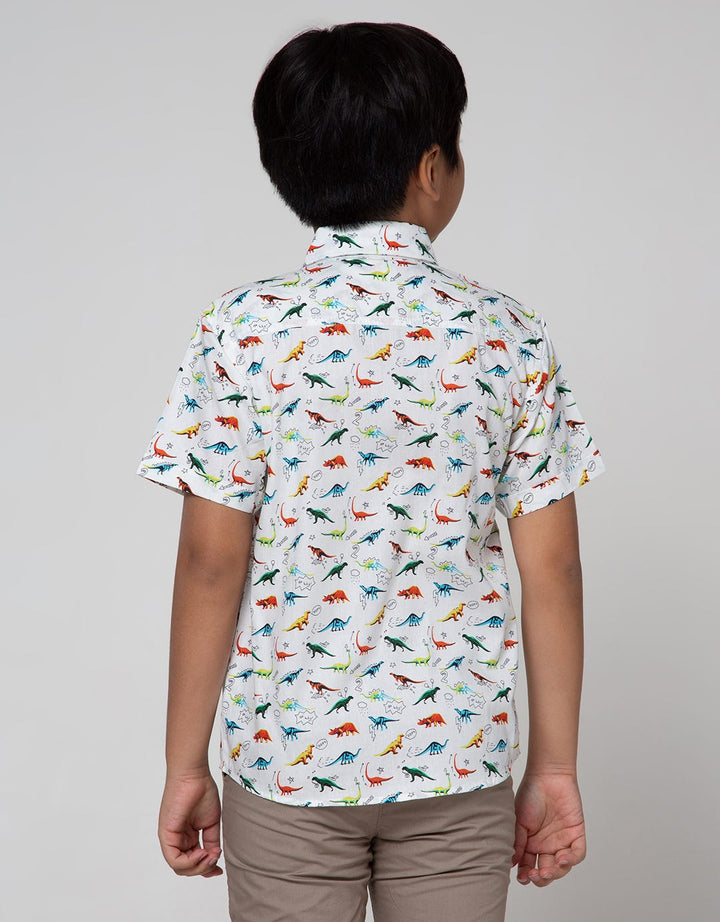 Little M Short Sleeve Shirt Dino Dasi Kupu