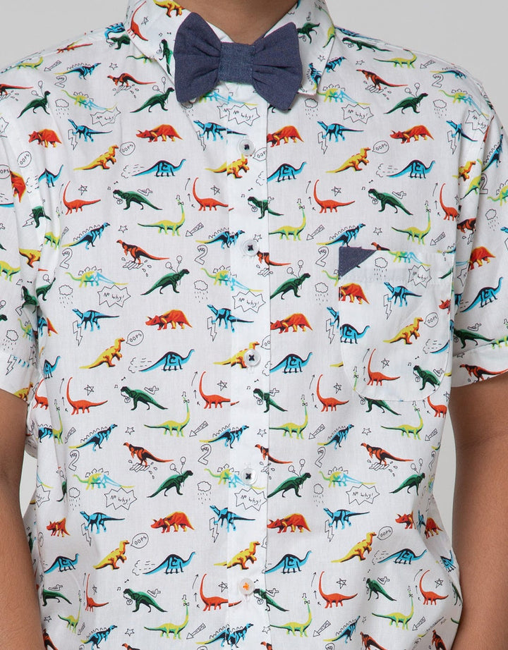 Little M Short Sleeve Shirt Dino Dasi Kupu