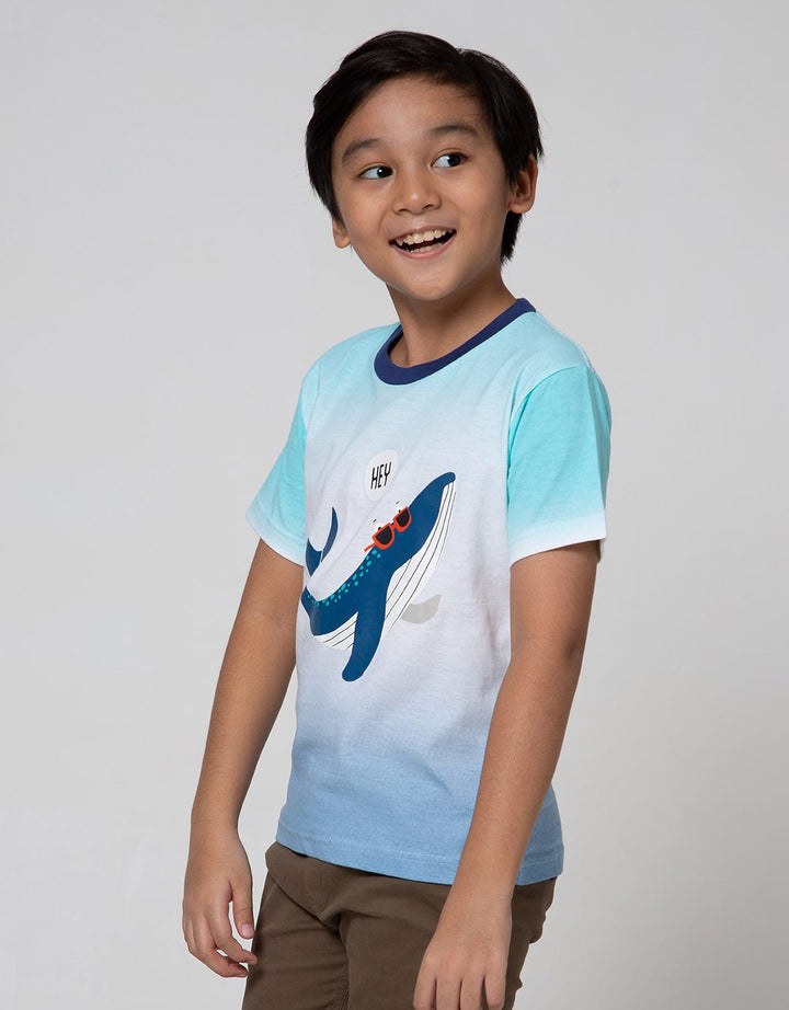 Little M Short Sleeve T-Shirt Ombre Shark