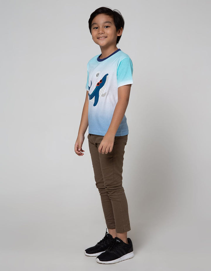 Little M Short Sleeve T-Shirt Ombre Shark