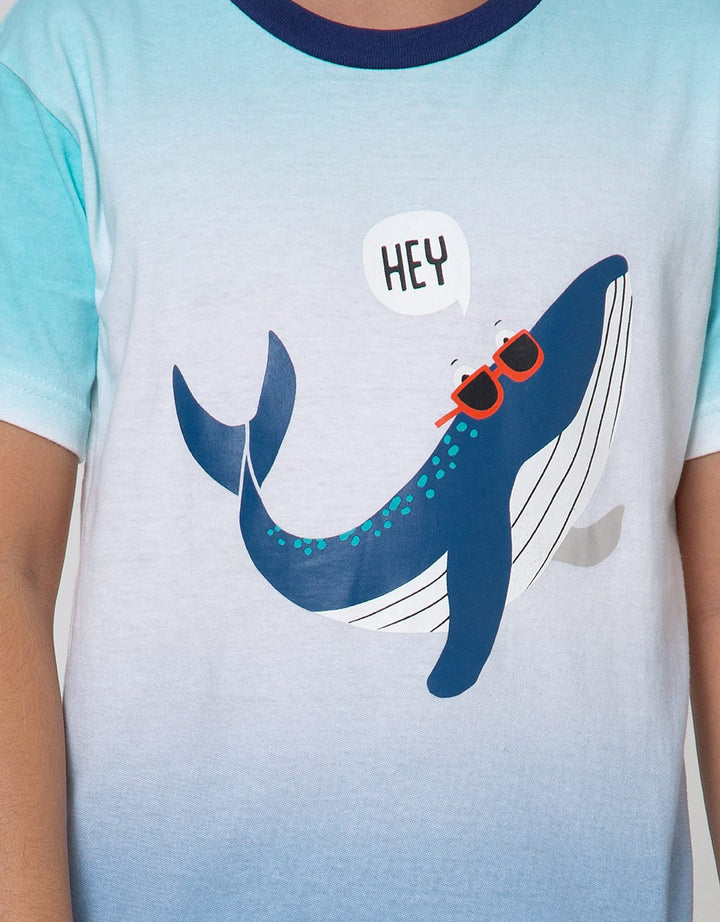 Little M Short Sleeve T-Shirt Ombre Shark