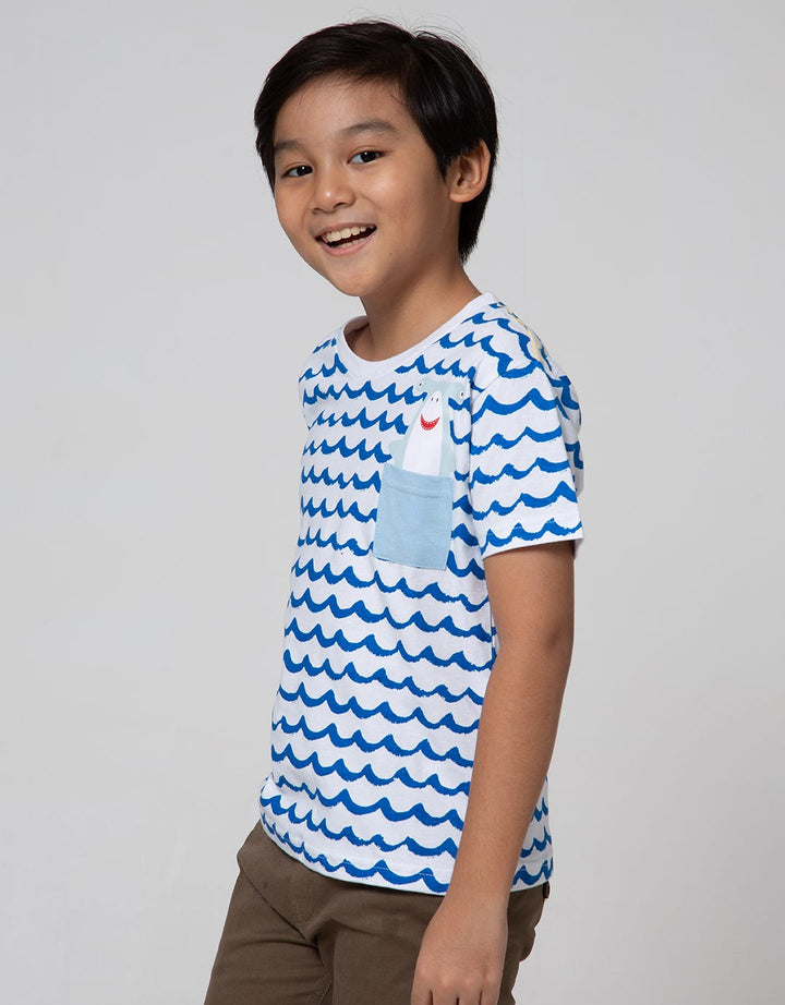Little M Short Sleeve T-Shirt Print Shark Ombak