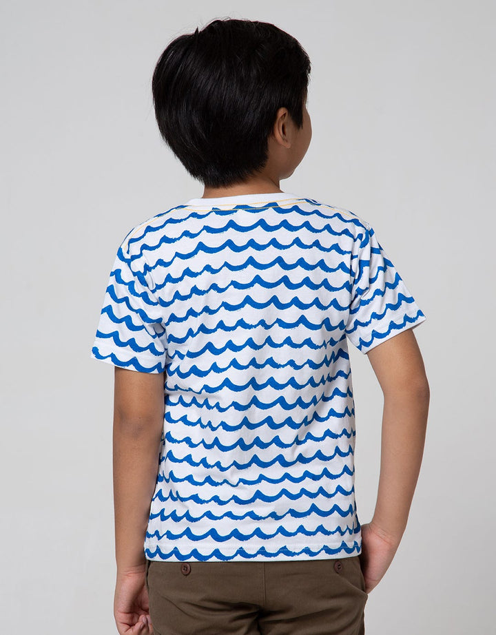 Little M Short Sleeve T-Shirt Print Shark Ombak