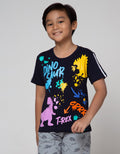 Little M Short Sleeve T-Shirt Dino Splash Piping Tangan
