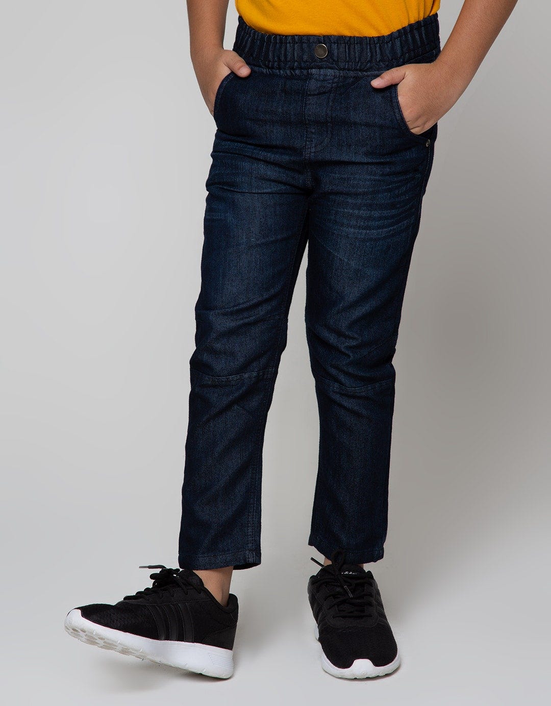 Little M Long Denim Pants Regular Rubber