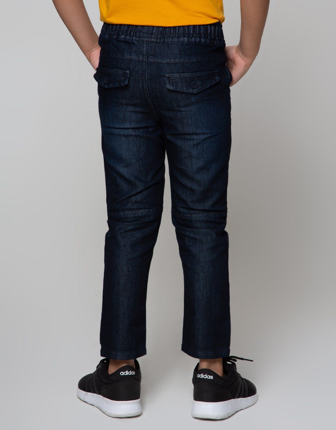 Little M Long Denim Pants Regular Rubber
