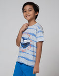 Little M Short Sleeve T-Shirt Print Tie Dyed Stripe Shark