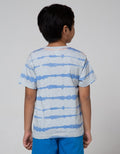 Little M Short Sleeve T-Shirt Print Tie Dyed Stripe Shark