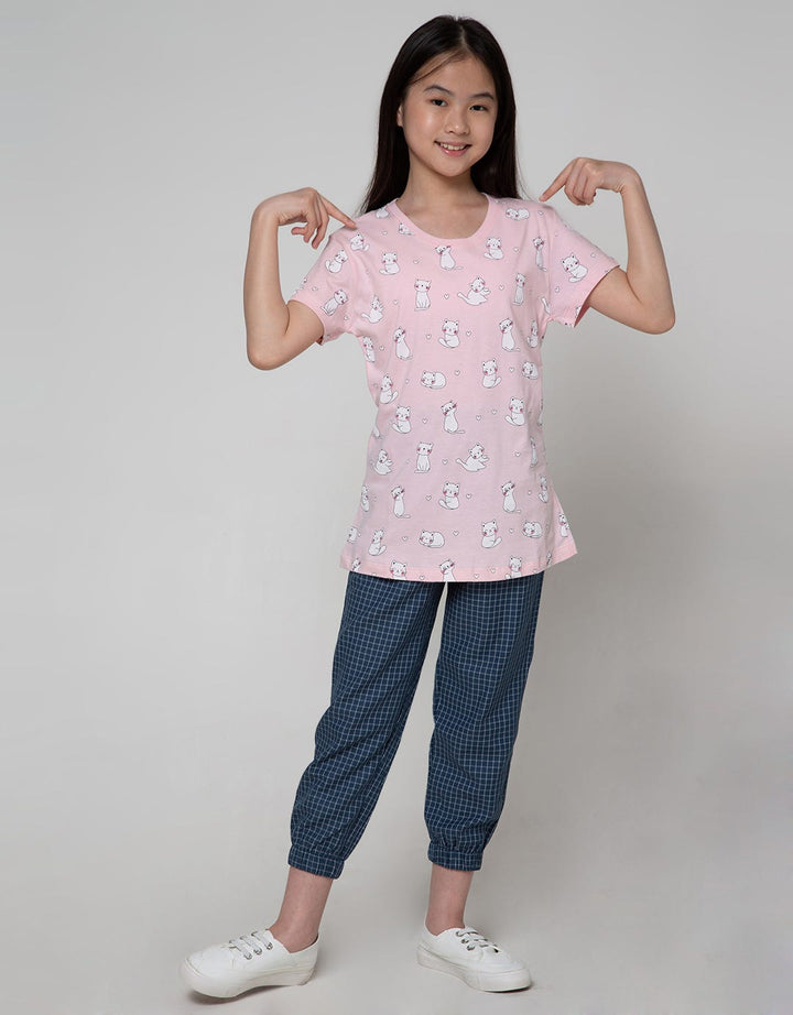 Aero Short Sleeve T-Shirt Basic Top Full Print Kucing