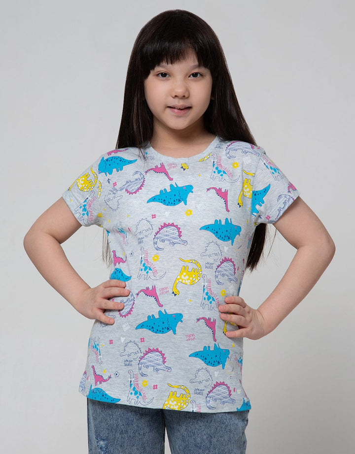 Aero Short Sleeve T-Shirt Top Full Print Dino