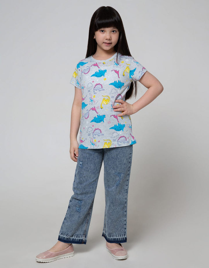 Aero Short Sleeve T-Shirt Top Full Print Dino